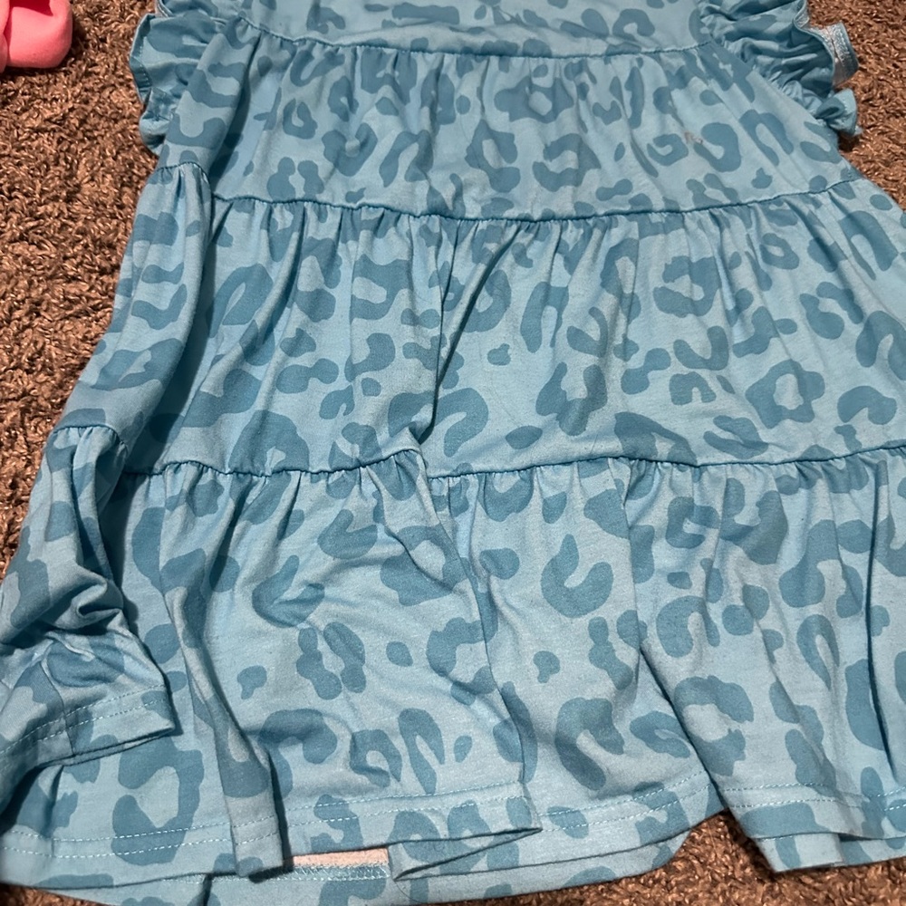 Blue Leopard Print Skirt